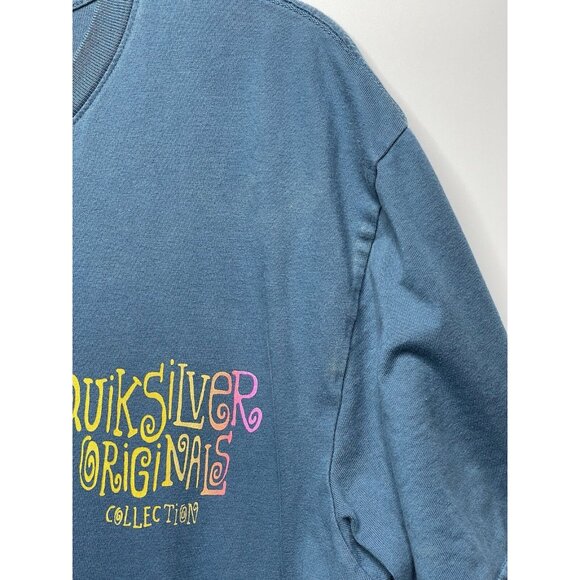 Quiksilver Originals Collection Mens Blue Green Multicolor Graphic Tee Size L - Picture 3 of 12
